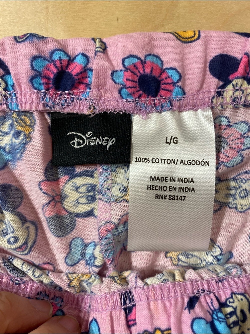 Disney Pink Character Floral Pajama Bottoms Large (RI) - Picture 5 of 8